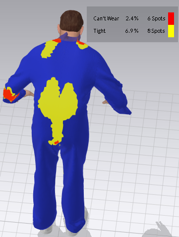 PPE overall in dynamic position of the wearer