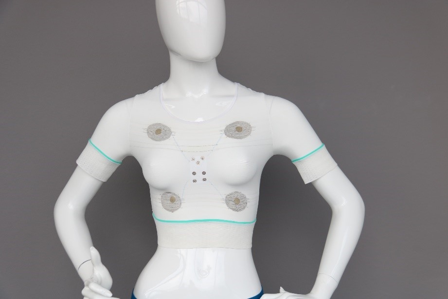 First smart shirt with detection of heartrate, temperature and humidity