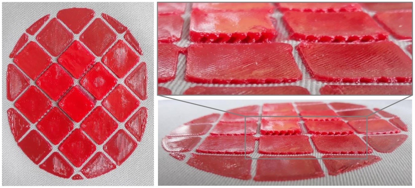3D printed plates over textiles