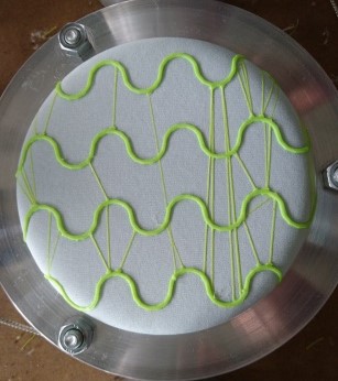 3D printed parallel paths on a soft-shell fabric